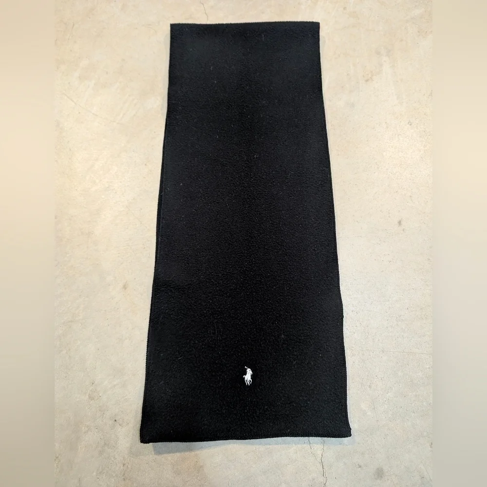 VTG Polo Ralph Lauren Polyester Scarf Black 58x11